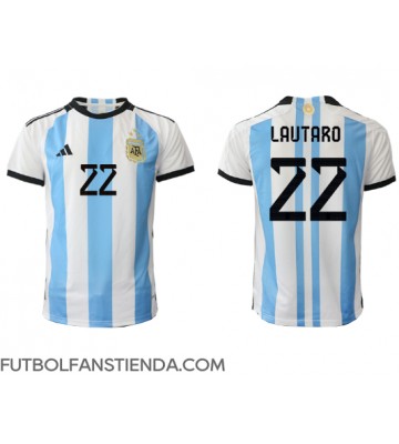 Argentina Lautaro Martinez #22 Primera Equipación Mundial 2022 Manga Corta